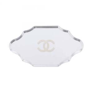 CHANEL Authentic Silver Logo Brooch